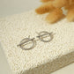 Silver barred circle earrings