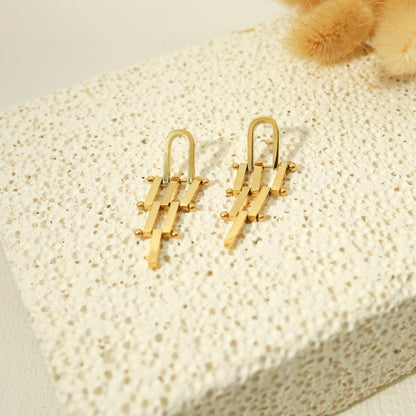 Flat golden earrings
