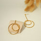 Double circle dangling silver earrings