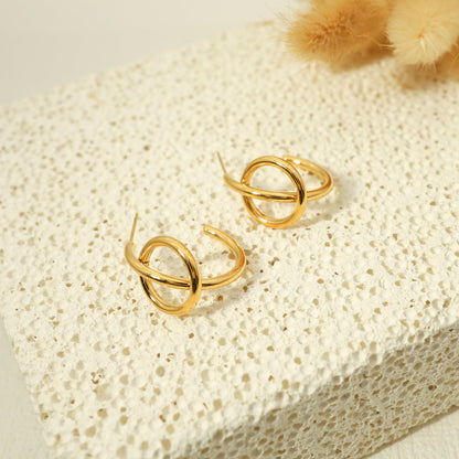 Golden hoops with a small circle in the middle