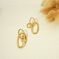 Golden long link earrings