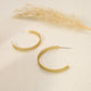 Gold leaf hoop earrings