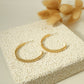 Gold leaf hoop earrings