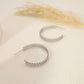 Gold leaf hoop earrings