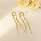 Silver bow dangling earrings