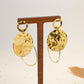 Golden double circle earrings