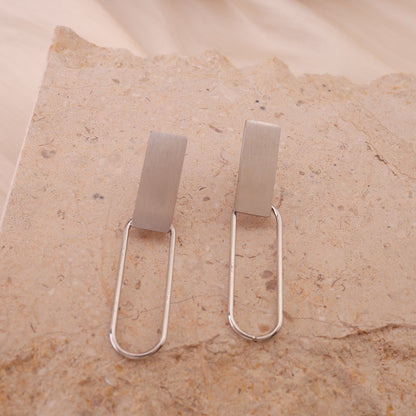Silver dangling earrings
