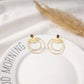 Green half sparkle earrings