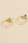 Golden brown half sparkle earrings