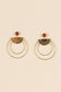 Green half sparkle earrings
