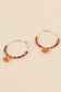 Red natural stone earrings