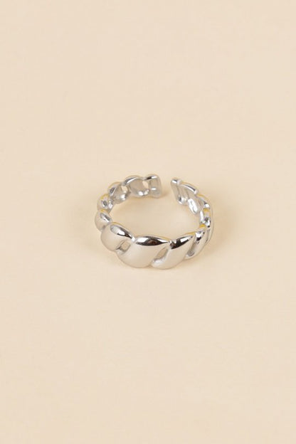 Bague argentée ondulée