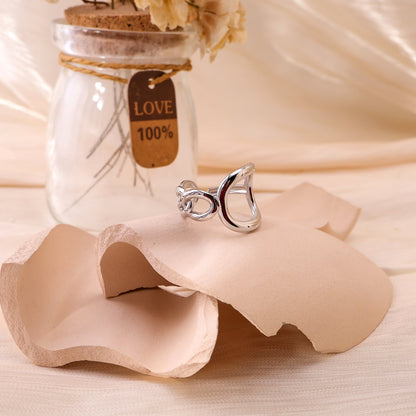 Silver link ring