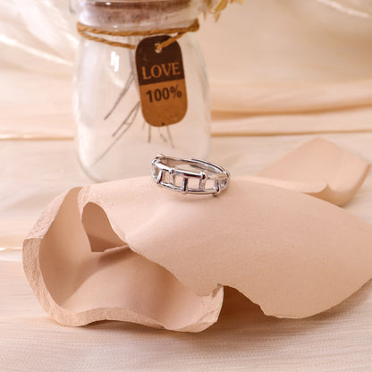 Silver scale ring
