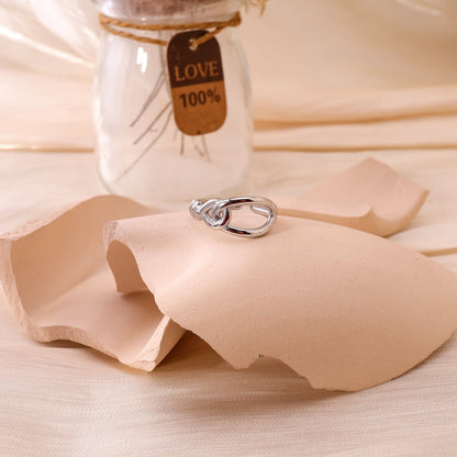 Bague noeud argentée