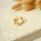 Mother-of-pearl golden ring