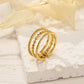 Silver triple line ring