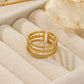 Silver triple line ring