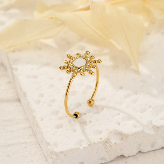 Sun mother-of-pearl ring