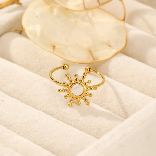Sun mother-of-pearl ring