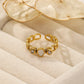 Bague strass et nacre