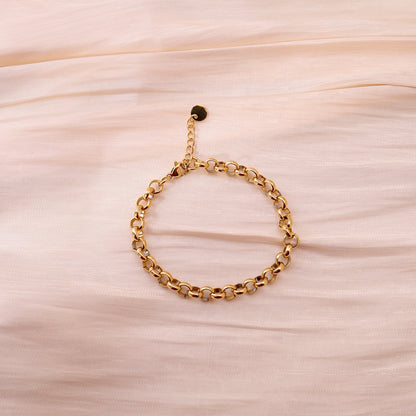 Golden round chain bracelet