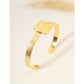 Bracelet jonc doré plaque carré martelé