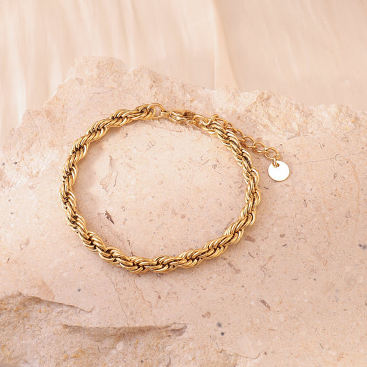 Bracelet doré ondulé