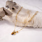 Double chain necklace with colored stone