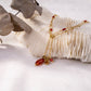 Double chain necklace with colored stone