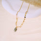 Chain necklace with brown stone