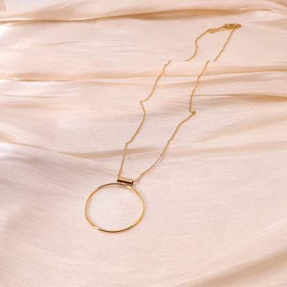 Golden round necklace