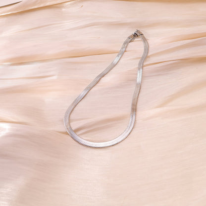 Silver flat chain necklace