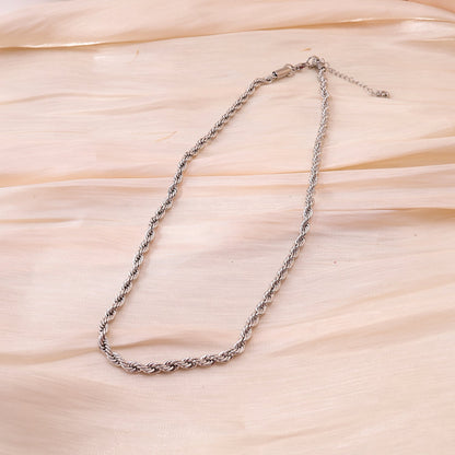 Silver twisted chain necklace