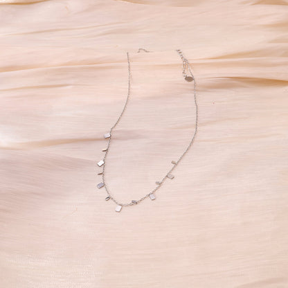 Necklace with mini rectangle pendants