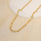 Silver rectangle link necklace