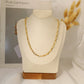 Silver rectangle link necklace