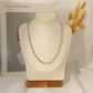 Silver rectangle link necklace