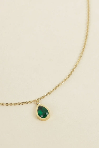 Color Rhinestone Drop Pendant Necklace