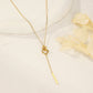 Silver Y square necklace