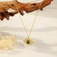 Green stone diamond necklace