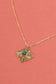 Green stone diamond necklace