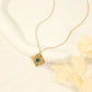 Green stone diamond necklace