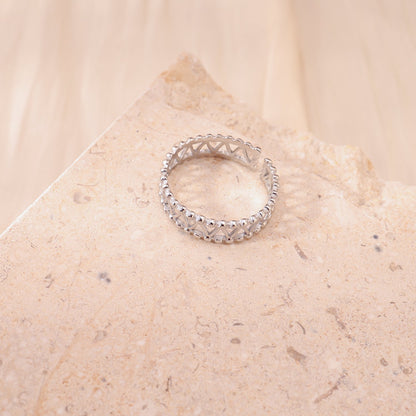 Bague multi v argentée