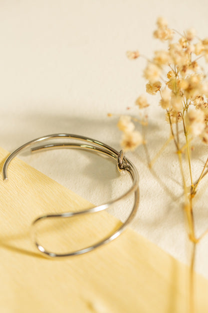 Bracelet jonc nœud argenté
